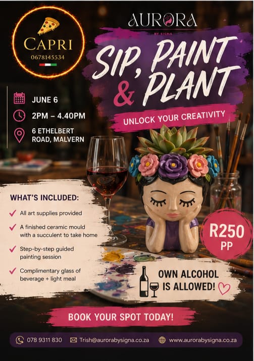 Creative Escape: Sip, Paint & Plant Workshop